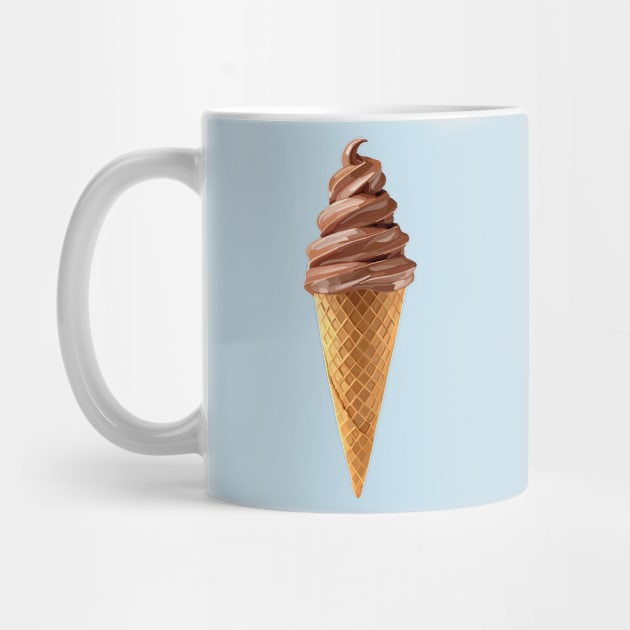 Soft Serve Icecream Chocolate Cone by Art by Deborah Camp